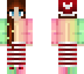 christmas - elf - green yellow and pink ice cream shirt - hat