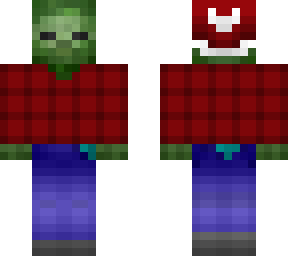 christmas - zombie in red flannel shirt and hat
