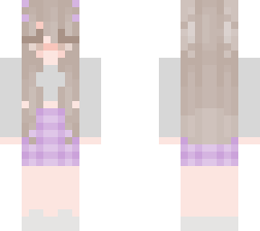 girl with plaid skirt purple