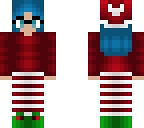 christmas - elf - short blue hair w/ glasses