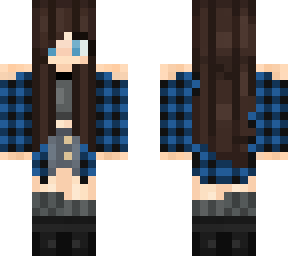cute girl blue flannel