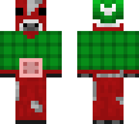 christmas - mushroom cow in green flannel shirt and hat