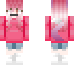 pink wolf (with ears and tail)