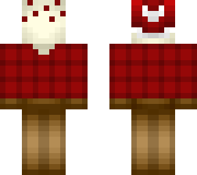 christmas - vanilla cake in red flannel shirt and hat
