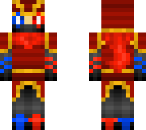 red and blue samurai ninja