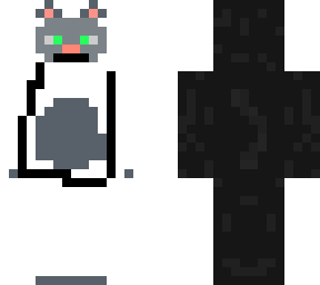 black cat in a cute costume of a white cat