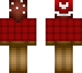 christmas - chocolate cake in red flannel shirt and hat