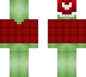 christmas - green tea mochi - red flannel shirt w/ hat