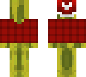 christmas - melon in red flannel shirt and hat