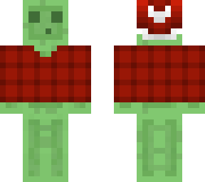 christmas - slime in red flannel shirt and hat