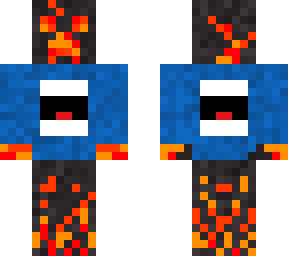 magma creeper with a blue shirt with a mouth