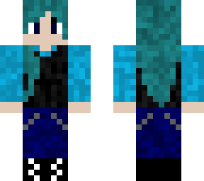 pale girl with turquoise hair