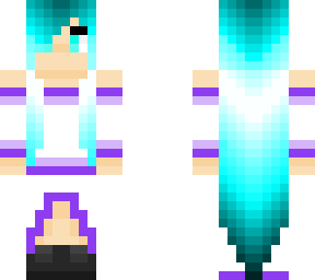 long haired teal and purple girl.