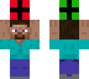 mini steve with rubiks cube