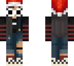overalls santa hat girl w/ clout glasses
