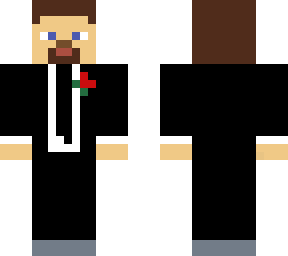 man in suit with rose