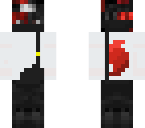 wolf black-n-red with overalls