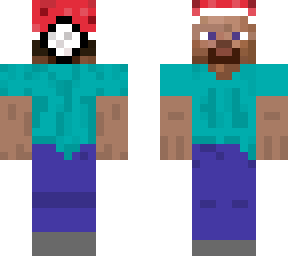 backwards steve with christmas hat