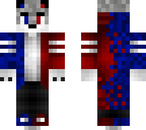 wolf/lobo blue and red/azul y rojo