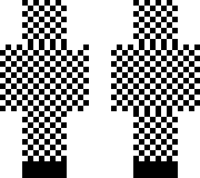 black and white block skin