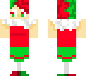 christmas green and red sideways looking girl!
