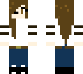 girl in white sweatshirt and black lines