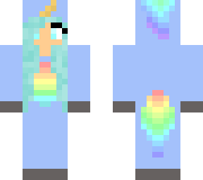blue unicorn girl in a onesie