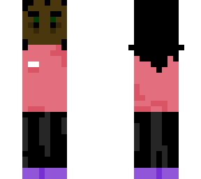 cutie, black. hazel eyes, pink, purple, black pants