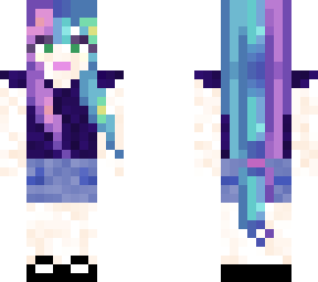 galaxy hair and a simple outfit