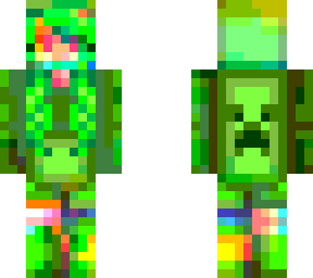 glitched creeper hoodie girl