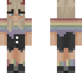 rainbow girl with devil horns