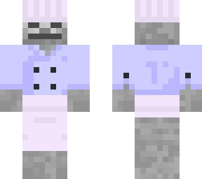 skeleton with apron and hat