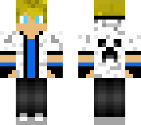 blond boy with white creeper sweatshirt