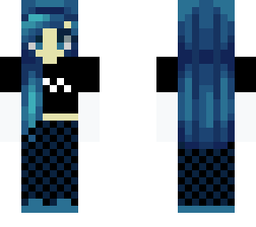 blue and black checkered girl