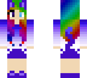 cute cat girl with rainbow hair - edit