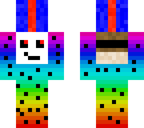rainbow present dude with mask