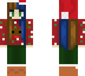brown/blue horse rider (christmas clothes)
