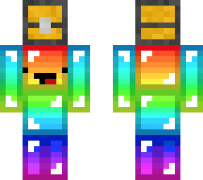 rainbow derp carrying a chest