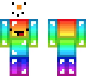 rainbow derp carrying snowman head