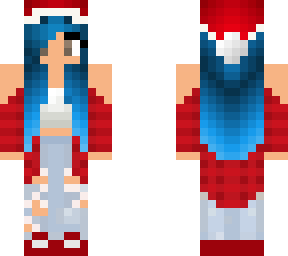 blue haired christmas gal