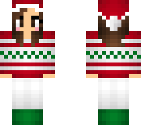 christmas sweater santa hat girl