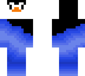 penguin in blue blanket