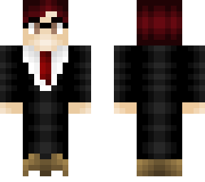 business man - brownish red - glasses - suit and tie