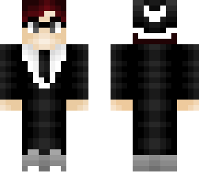 business man - christmas - black suit and santa hat