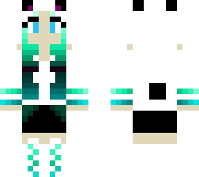 green and blue panda girl