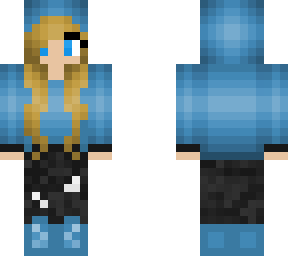girl in blue hoodie