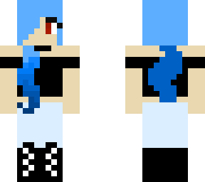 wolf girl blue hair black  top