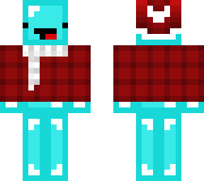 christmas - skeppy in red flannel shirt, hat and white scarf