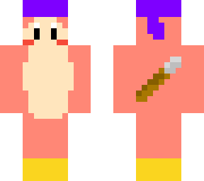 new pink bandannadee! now with feet and spear!