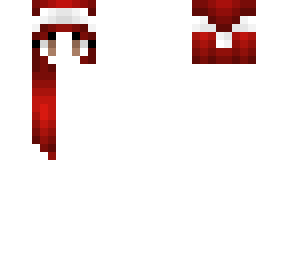 christmas - long straight red hair and hat